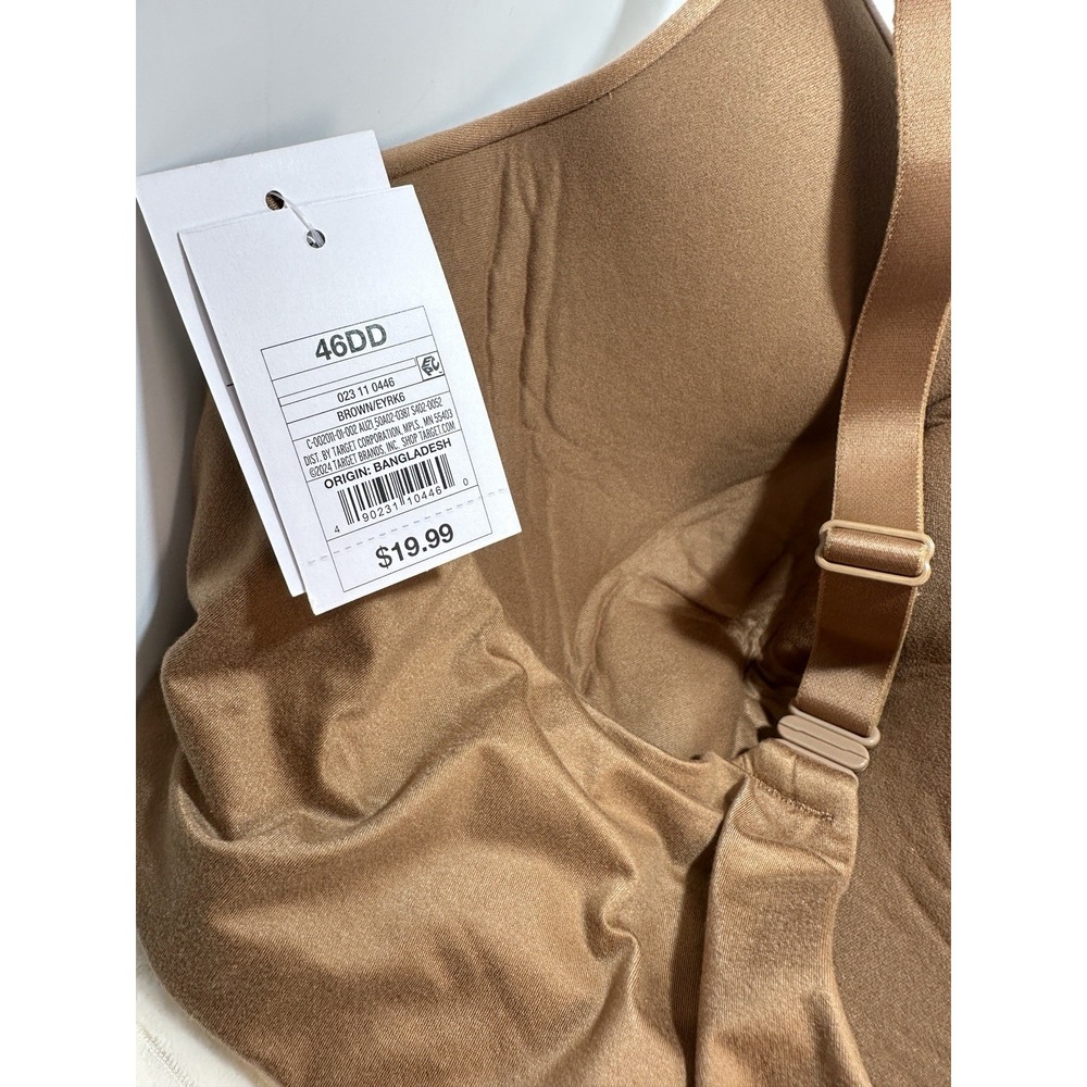 Auden Bra Underwired Full Coverage Back Closure -Light Brown- Size 46DD NWT - Picture 2 of 4